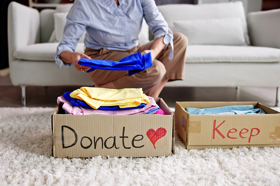 Donating Decluttering And Cleaning Up Wardrobe Clothes