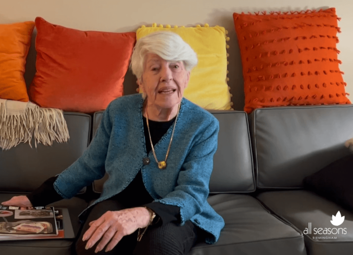 Senior woman with scrap book