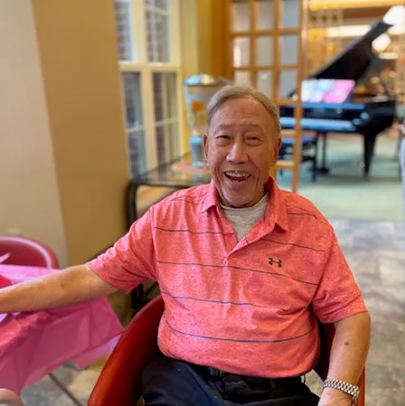 Retired man smiling at All Seasons